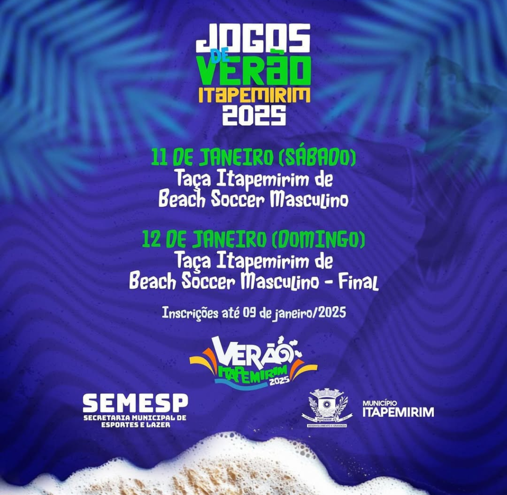 Jogos de Verão Itapemirim 2025 Prometem Agitar o Município com Beach Soccer Masculino