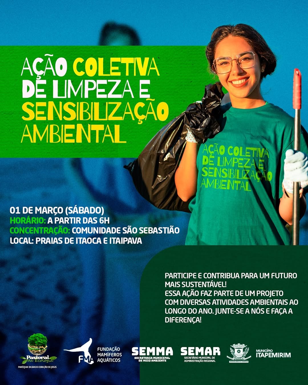 Itapemirim se mobiliza para Ação Coletiva de Limpeza e Sensibilização Ambiental