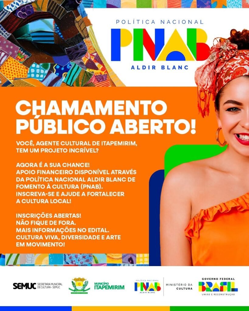 Editais da Política Nacional Aldir Blanc estão abertos em Itapemirim