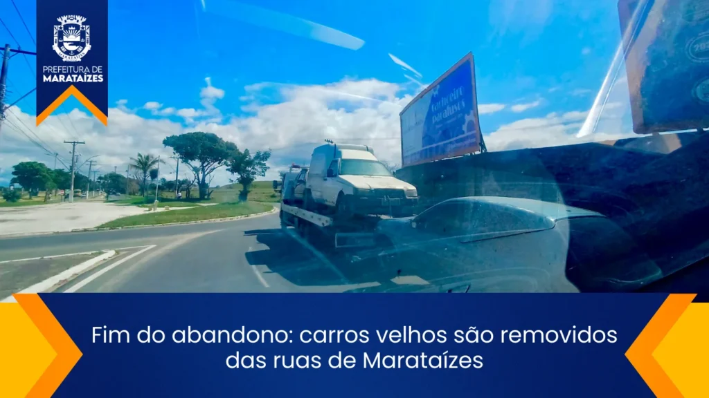 Carros abandonados em Marataízes são removidos das ruas em operação da Prefeitura