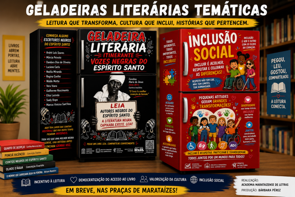 Academia Marataizense de Letras lança projeto de Geladeiras Literárias Temáticas para incentivar a leitura e valorizar a cultura